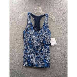 NWT Dolfin Aquashape Women's XS Santorini Racerback Tankini Top Navy Blue